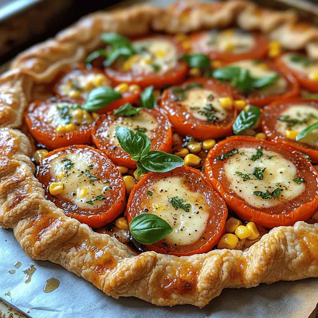Embrace the essence of summer with the Rustic Tomato Corn Galette, a dish that celebrates the vibrant flavors of fresh ingredients while showcasing rustic charm. This delightful galette can serve as an inviting appetizer or a light main course, making it an ideal choice for a family gathering or a cozy weeknight dinner. The star ingredients—ripe tomatoes and sweet corn—offer a burst of seasonal freshness that is hard to resist.