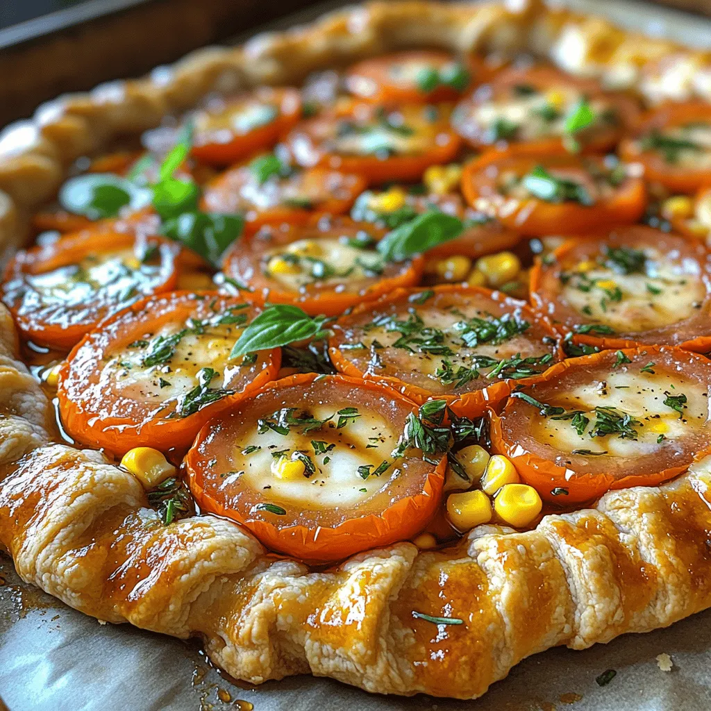 Embrace the essence of summer with the Rustic Tomato Corn Galette, a dish that celebrates the vibrant flavors of fresh ingredients while showcasing rustic charm. This delightful galette can serve as an inviting appetizer or a light main course, making it an ideal choice for a family gathering or a cozy weeknight dinner. The star ingredients—ripe tomatoes and sweet corn—offer a burst of seasonal freshness that is hard to resist.