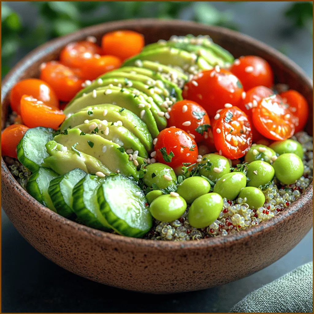 In today's fast-paced world, finding nutritious meals that are both satisfying and easy to prepare can be a challenge. The Chilled Rainbow Quinoa & Edamame Bliss Bowl is a vibrant, wholesome dish that not only tantalizes your taste buds but also delivers essential nutrients. This recipe is not just a feast for the eyes; it is a celebration of health, flavor, and simplicity. Featuring protein-packed quinoa and edamame, along with a colorful array of vegetables, this dish is perfect for meal prep or as a light lunch option.