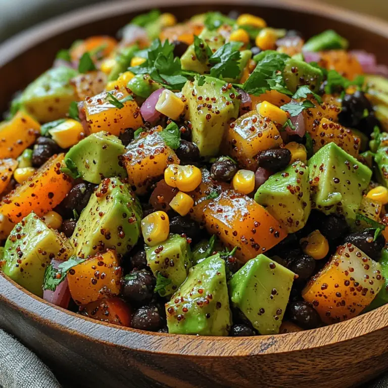 When it comes to fresh, flavorful, and nutritious salads, the Sunny Avocado Corn Black Bean Salad stands out as a vibrant option that caters to a variety of tastes and occasions. This delightful dish is not only visually appealing with its array of colors, but it also boasts a combination of textures and flavors that make it an instant crowd-pleaser. Whether you’re preparing for a summer barbecue, a picnic in the park, or simply looking for a healthy meal prep option, this salad checks all the boxes.