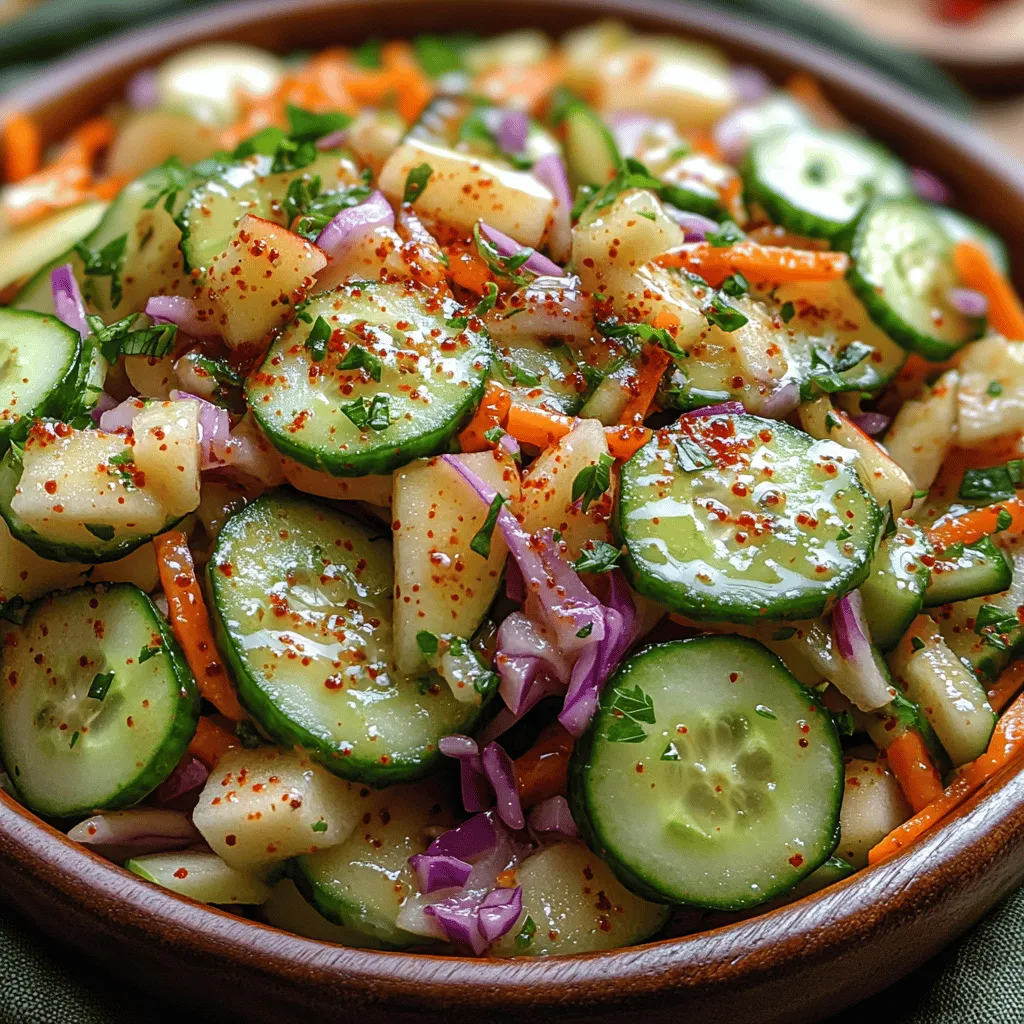 1. Cucumbers: A key component of this slaw, cucumbers are low in calories and high in water content, making them an excellent choice for hydration. They are an excellent source of vitamins K and C, as well as potassium, which are important for bone health and overall well-being. The mild flavor of cucumbers complements the other ingredients beautifully and adds a refreshing crunch to the dish.
