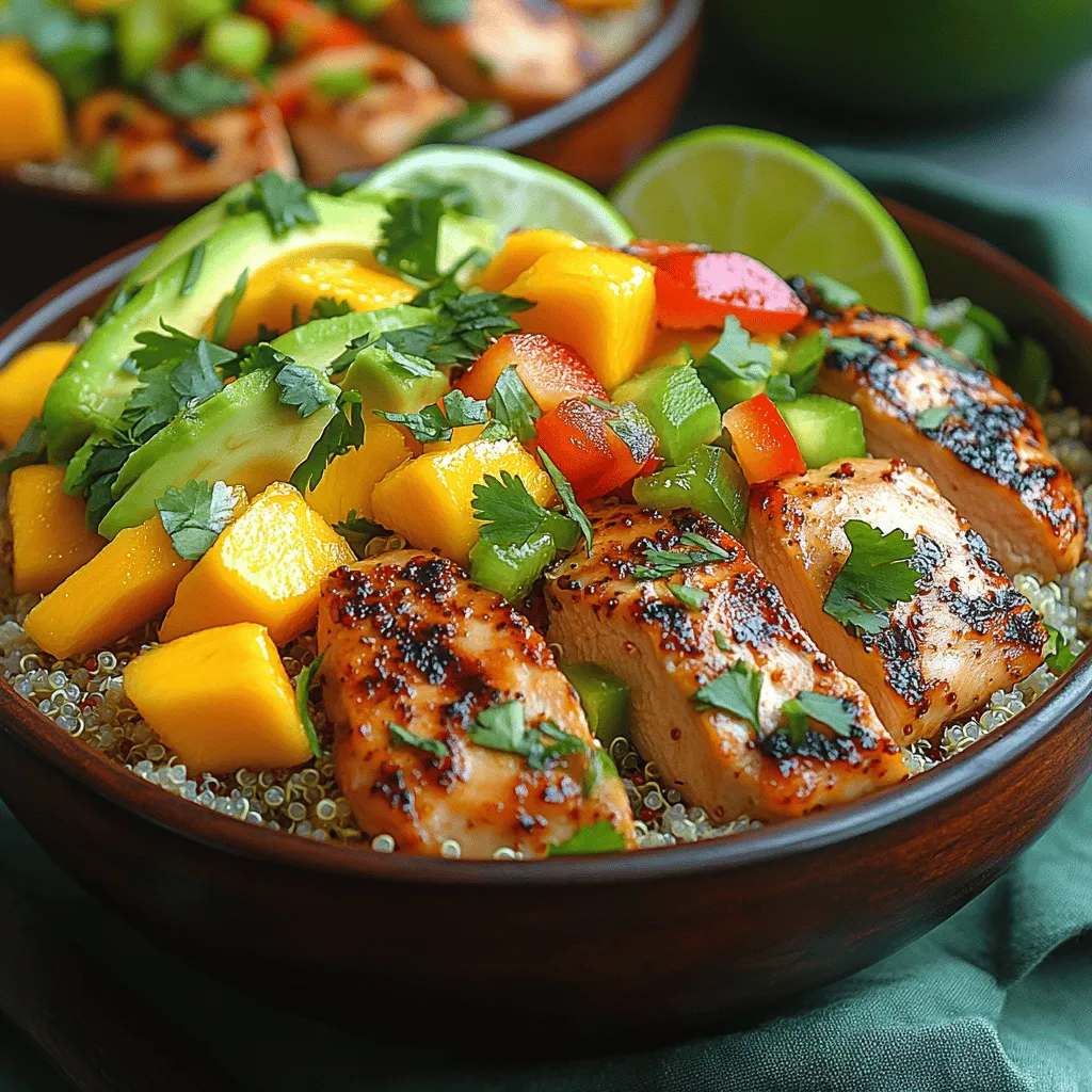The Mango Jalapeño Chicken Bowls are a vibrant and delicious dish that perfectly marries sweet and spicy flavors, making it an irresistible option for dinner or meal prep. This recipe not only tantalizes the taste buds but also packs a nutritional punch, providing a well-balanced meal that can be whipped up in no time. The combination of succulent chicken, juicy mango, and zesty jalapeño creates a delightful contrast that keeps your palate engaged, while a medley of fresh vegetables adds both color and essential nutrients.