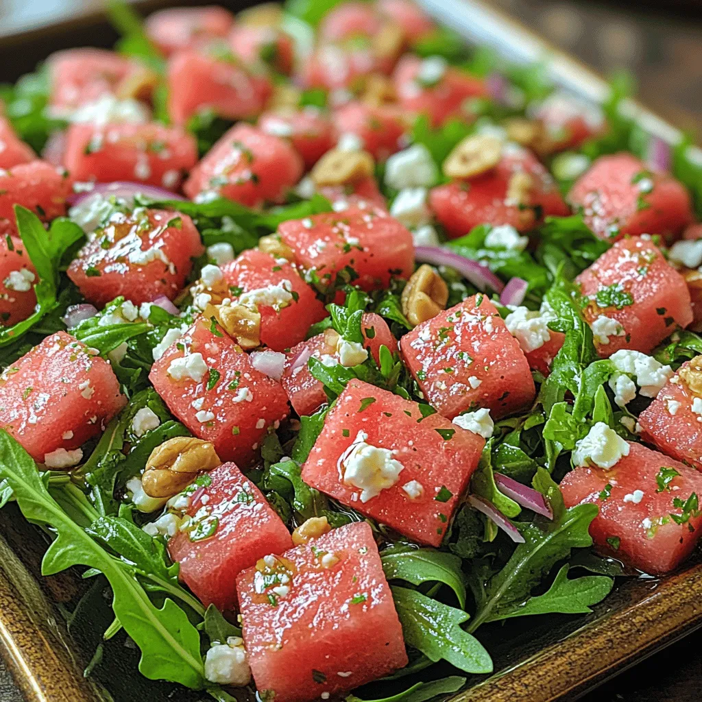 As the temperatures rise and summer approaches, there's nothing quite like a refreshing salad to invigorate the senses. Enter the Refreshing Watermelon Arugula Delight—an enticing combination of vibrant colors, refreshing flavors, and a medley of nutritional benefits. This dish is not only a feast for the eyes but also a celebration of seasonal produce that tantalizes the taste buds and nourishes the body.