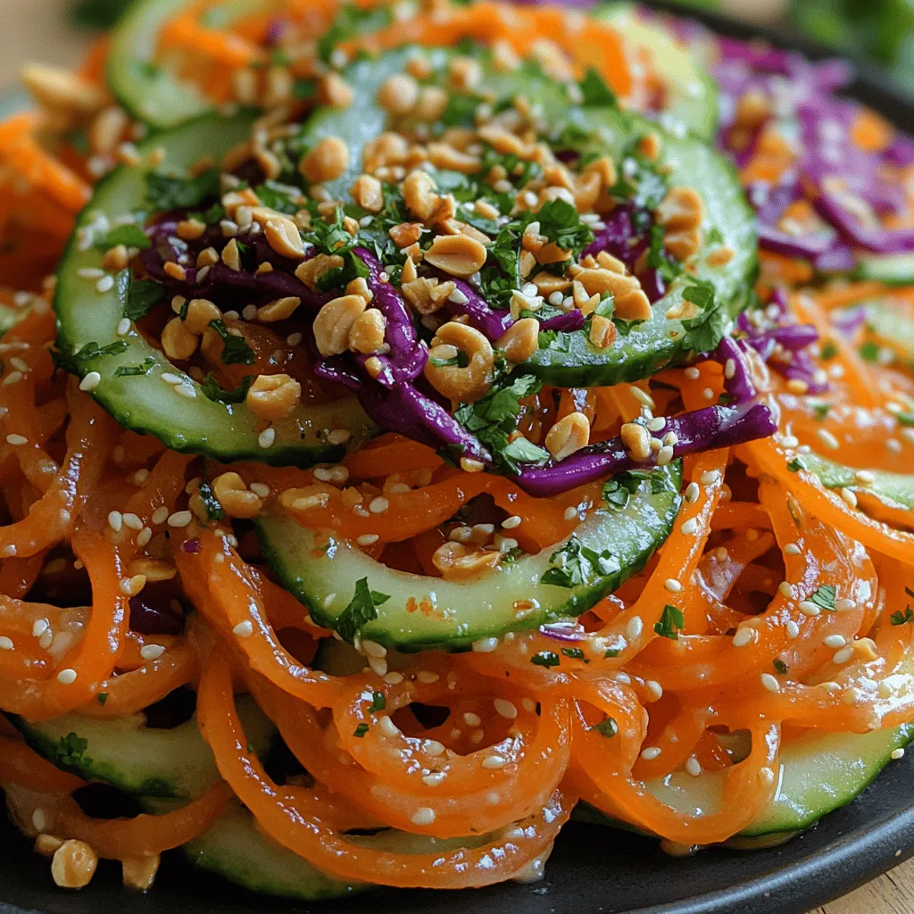 If you're looking for a dish that perfectly captures the vibrant and fresh flavors of Thai cuisine, look no further than the Crunchy Thai Cucumber Noodle Salad. This colorful salad is not only visually appealing but also a delightful mix of textures and tastes that will tantalize your taste buds. Imagine the crispness of cucumbers, the crunch of carrots, and the vibrant hue of red cabbage all harmonizing in a tangy, flavorful dressing.