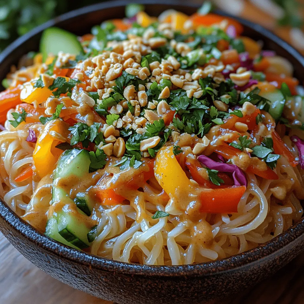 Embarking on a culinary journey through Southeast Asia can be as simple as preparing a bowl of Thai Peanut Noodle Salad. This vibrant, easy-to-make dish is not only a feast for the eyes but also a celebration of flavors and textures. It encapsulates the essence of Thai cuisine with its harmonious blend of sweet, salty, and nutty notes. With a perfect mix of fresh vegetables, chewy rice noodles, and a creamy peanut sauce, this salad is ideal for a light lunch, a side dish at gatherings, or even a satisfying main course.