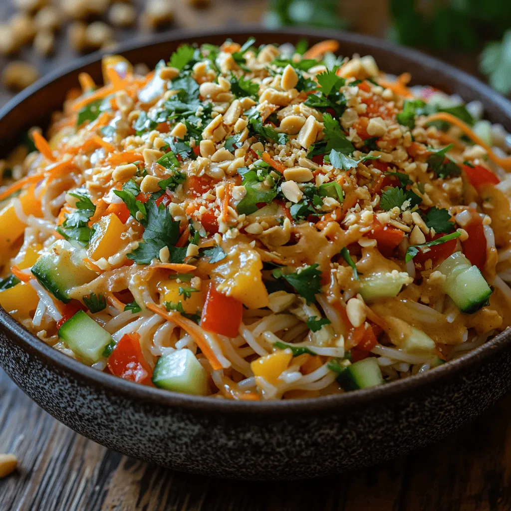 Embarking on a culinary journey through Southeast Asia can be as simple as preparing a bowl of Thai Peanut Noodle Salad. This vibrant, easy-to-make dish is not only a feast for the eyes but also a celebration of flavors and textures. It encapsulates the essence of Thai cuisine with its harmonious blend of sweet, salty, and nutty notes. With a perfect mix of fresh vegetables, chewy rice noodles, and a creamy peanut sauce, this salad is ideal for a light lunch, a side dish at gatherings, or even a satisfying main course.