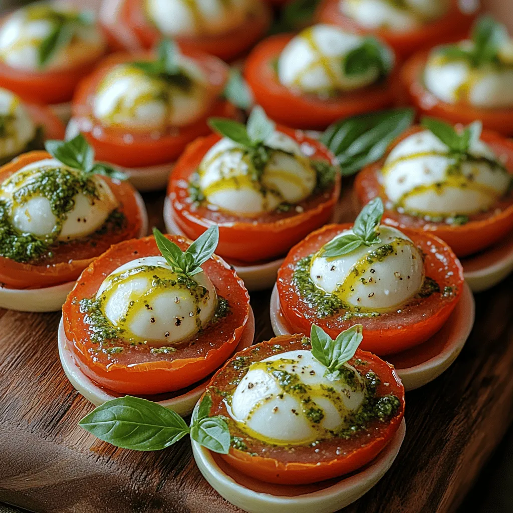 At the heart of our Lemon Pesto Caprese Spoons lies fresh basil. This aromatic herb is a staple in Mediterranean cuisine and is known for its vibrant green color and unique flavor profile. Basil has a slightly sweet, peppery taste that enhances a variety of dishes, making it a versatile ingredient in both cooking and garnishing.