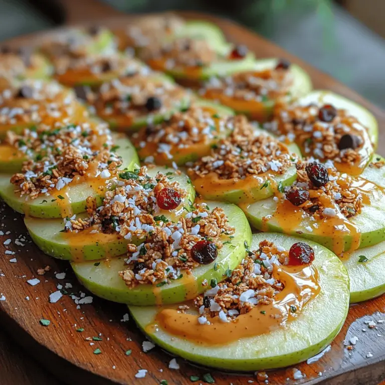 In the ever-evolving world of snacking, Crunchy Apple Nacho Slices have emerged as a delightful and nutritious option that marries health with creativity. These vibrant slices transform the humble apple into a stunning platter, making them an ideal choice for gatherings, family snack time, or even a guilt-free dessert. At the heart of this recipe lies a harmonious blend of fresh, crisp apple slices, rich nut butter, and a variety of delectable toppings, allowing for endless customization to cater to diverse taste preferences.