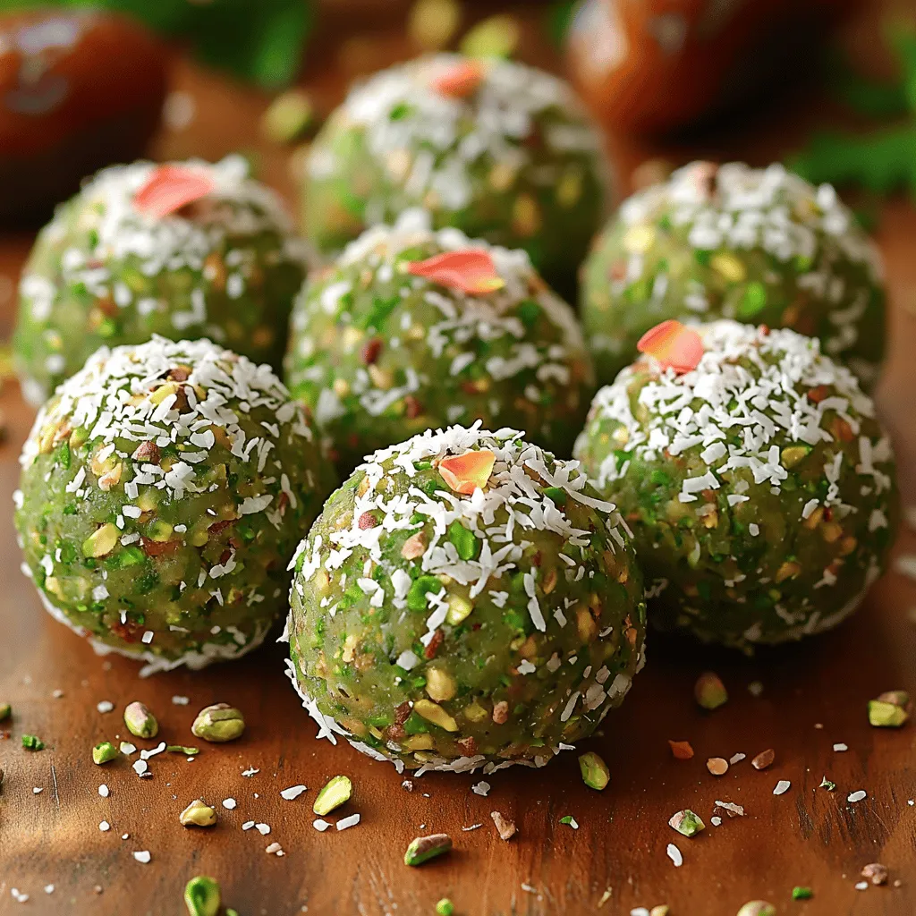 Sweet Pistachio Rose Energy Bites are not just a treat; they embody a beautiful fusion of flavors and cultures, drawing inspiration from Middle Eastern traditions. Pistachios, often regarded as a symbol of prosperity, are frequently used in various culinary creations across the region. The addition of rose, with its fragrant essence, elevates these energy bites, making them a delightful snack that captures the heart and palate.