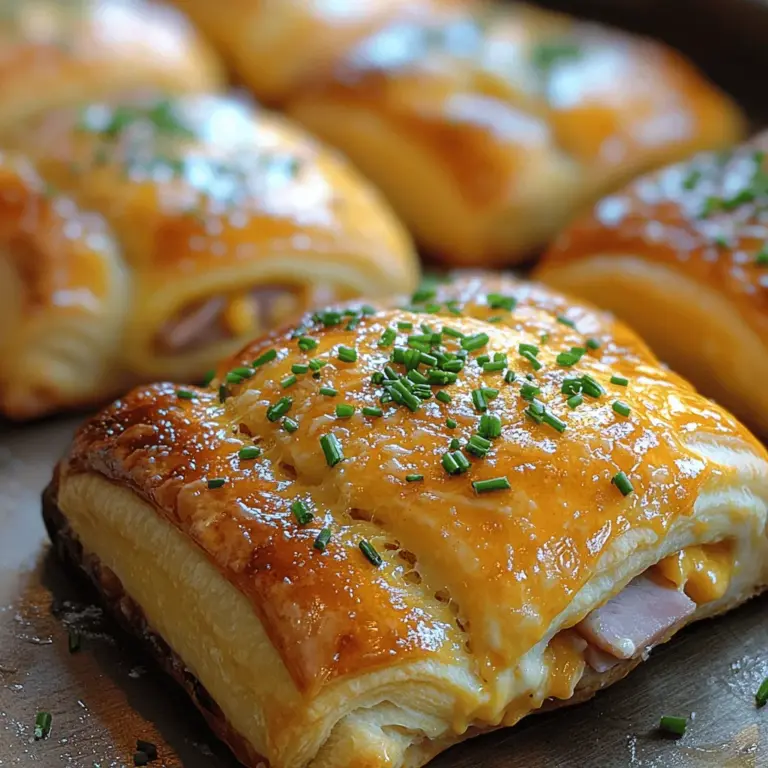 There's something irresistibly comforting about the aroma of freshly baked Savory Ham and Cheese Crescent Rolls wafting through your kitchen. This dish brings together the flaky texture of crescent rolls with a rich and flavorful filling, making it a beloved choice for a variety of occasions. Whether you're hosting a brunch, planning a party, or simply looking for a quick and satisfying family dinner, these crescent rolls are sure to impress.