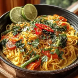 When it comes to quick and flavorful meals, few dishes rival the Spicy Curry Coconut Noodle Stir Fry. This recipe beautifully marries the rich, creamy texture of coconut milk with the vibrant, aromatic spices of curry, creating a sensory experience that is both satisfying and nourishing. The combination of gluten-free rice noodles, fresh vegetables, and a punchy curry paste makes this dish a go-to for those seeking a meal that is not only delicious but also loaded with health benefits.