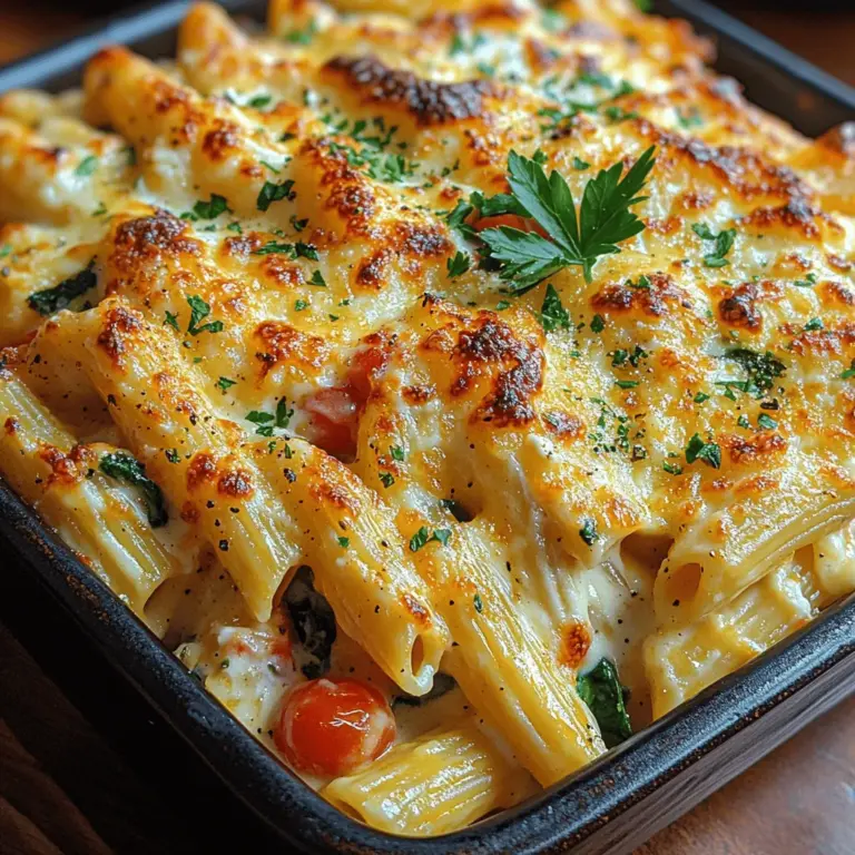 To create the perfect Creamy Greek Pasta Bake, it's important to understand the role of each ingredient. Every component contributes to the overall flavor, texture, and nutritional value of the dish, making it essential to choose high-quality products.