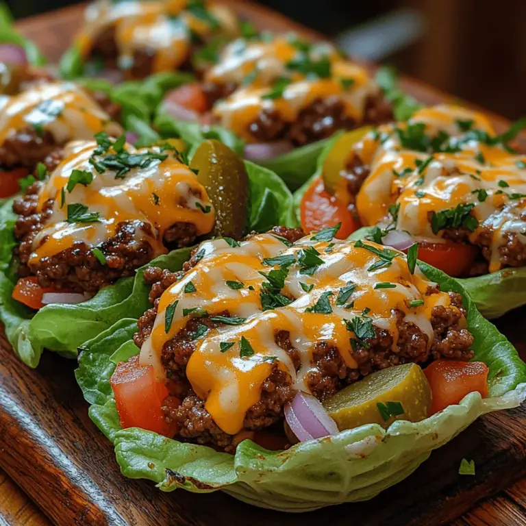 As the low-carb trend continues to sweep through the culinary landscape, more and more individuals are discovering the myriad benefits of reducing carbohydrate intake. From weight management to improved energy levels, embracing a low-carb lifestyle can lead to significant health improvements. For those who crave indulgent flavors without the guilt, the Juicy Low-Carb Cheeseburger Lettuce Cups offer a delightful solution. This recipe takes the classic cheeseburger and transforms it into a healthier, more satisfying dish that doesn’t compromise on taste or texture.