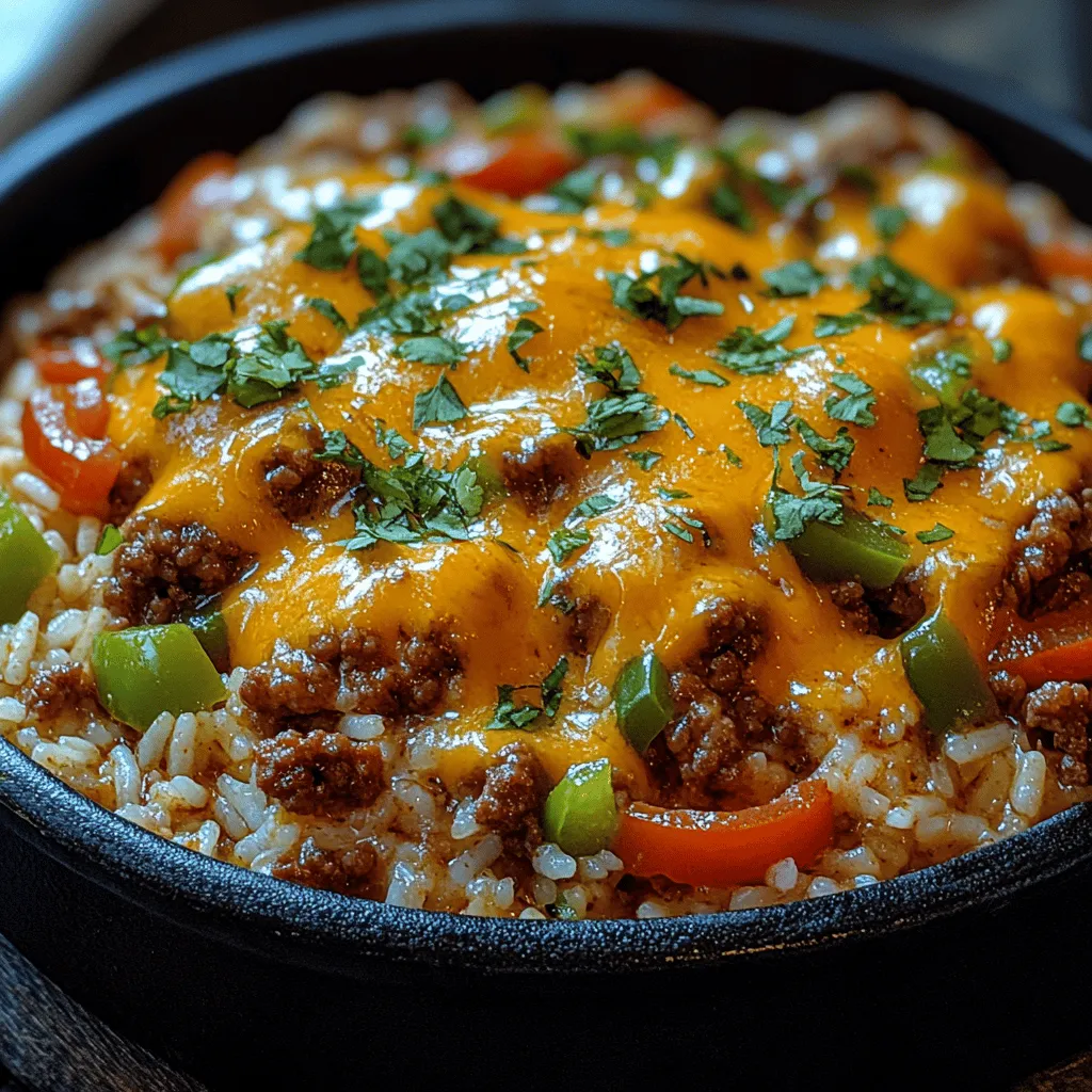 In the realm of home-cooked meals, few dishes hold the same charm as the Cheesy Ground Beef and Rice Skillet. This one-pan wonder is not only a feast for the eyes but also a comforting embrace for the taste buds. With its rich flavors and creamy texture, it seamlessly combines hearty ingredients into a satisfying meal that appeals to both kids and adults alike.