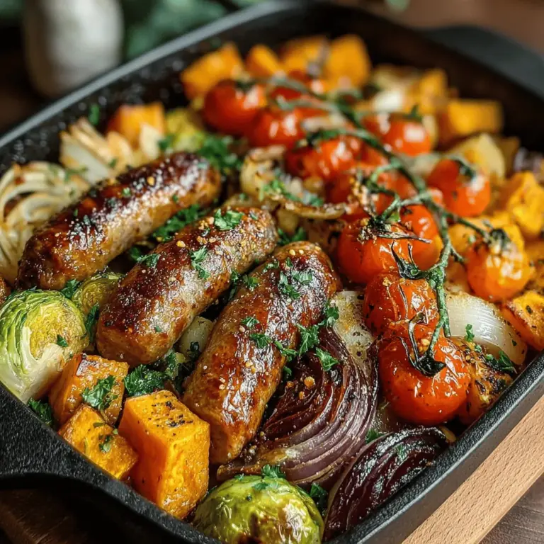 In the world of home cooking, convenience and flavor often go hand in hand, especially when it comes to traybakes. These all-in-one meals have surged in popularity for their simplicity and robust flavors, making them a go-to option for busy weeknight dinners. One standout recipe is the Sweet & Tangy Balsamic Chicken Sausage Traybake. This dish combines the savory richness of chicken sausage with the vibrant flavors of fresh vegetables, all enveloped in a sweet and tangy balsamic glaze.