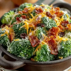 When it comes to salads that are both nutritious and bursting with flavor, the Tangy Broccoli Bacon Salad stands out as a crowd-pleaser. This dish combines the crispness of fresh broccoli with the savory richness of crispy bacon, creating a mouthwatering experience that tantalizes the taste buds. The tangy dressing adds a delightful zing, balancing the richness of the bacon and the slight bitterness of the broccoli, making it a well-rounded dish that is sure to impress.