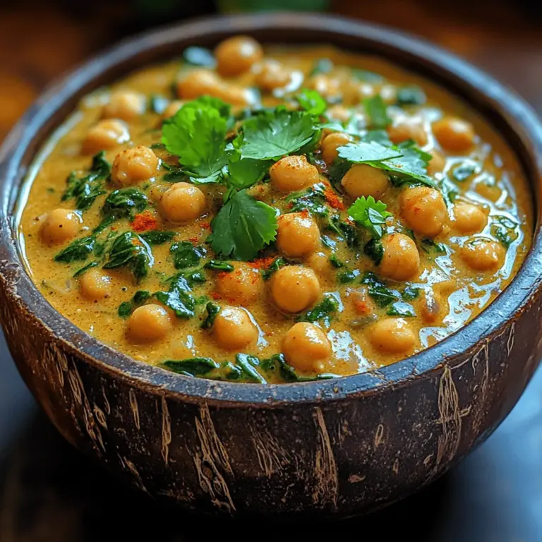 When it comes to comfort food that nourishes both body and soul, Creamy Chickpea Spinach Stew stands out as a vibrant and satisfying choice. This dish features a delightful medley of chickpeas and fresh spinach enveloped in a rich, creamy sauce, making it not only a feast for the eyes but also a powerhouse of flavor and nutrition. Whether you're a seasoned cook or a novice in the kitchen, this stew is easy to prepare and offers a delectable solution for busy weeknight dinners or leisurely weekend meals.