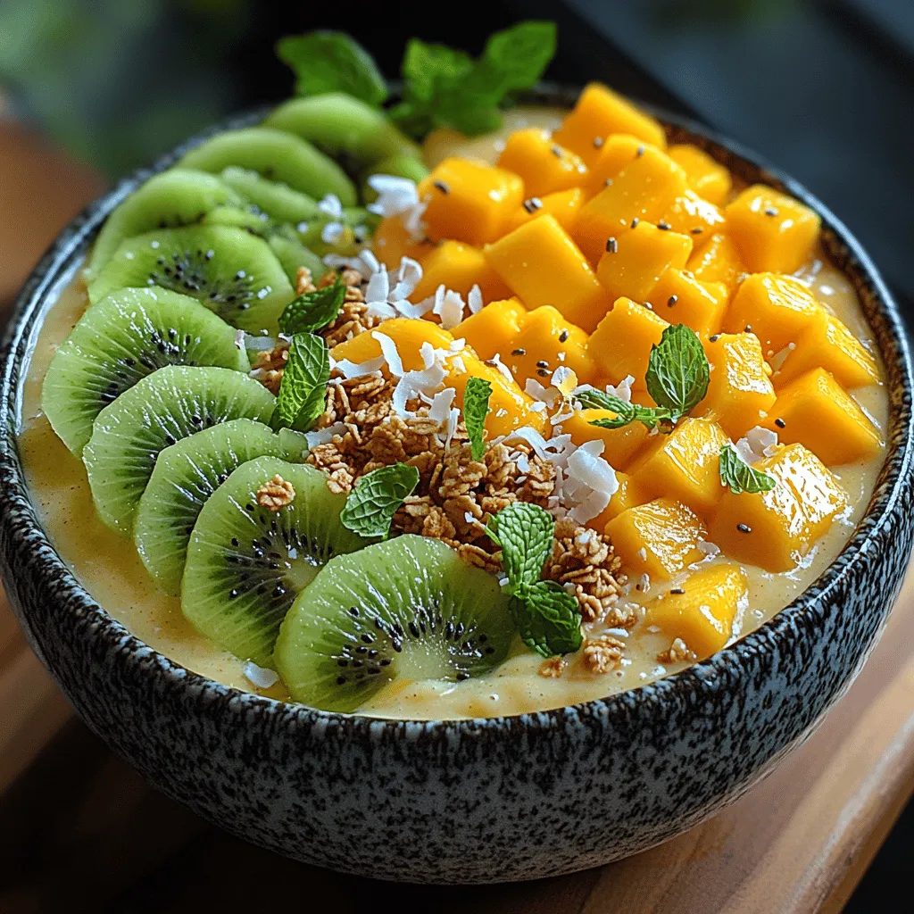 In recent years, smoothie bowls have surged in popularity, becoming a staple for health enthusiasts and foodies alike. These vibrant, nutrient-packed dishes offer a delicious and visually appealing way to enjoy fruits, vegetables, and other wholesome ingredients. Smoothie bowls are not only perfect for breakfast but also serve as a refreshing snack or dessert option. Among the myriad of smoothie bowl recipes available, the Tropical Bliss Mango Kiwi Smoothie Bowl stands out as a refreshing and nutritious choice that captures the essence of summer in every bite.