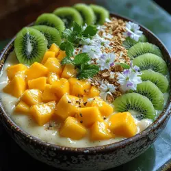 In recent years, smoothie bowls have surged in popularity, becoming a staple for health enthusiasts and foodies alike. These vibrant, nutrient-packed dishes offer a delicious and visually appealing way to enjoy fruits, vegetables, and other wholesome ingredients. Smoothie bowls are not only perfect for breakfast but also serve as a refreshing snack or dessert option. Among the myriad of smoothie bowl recipes available, the Tropical Bliss Mango Kiwi Smoothie Bowl stands out as a refreshing and nutritious choice that captures the essence of summer in every bite.