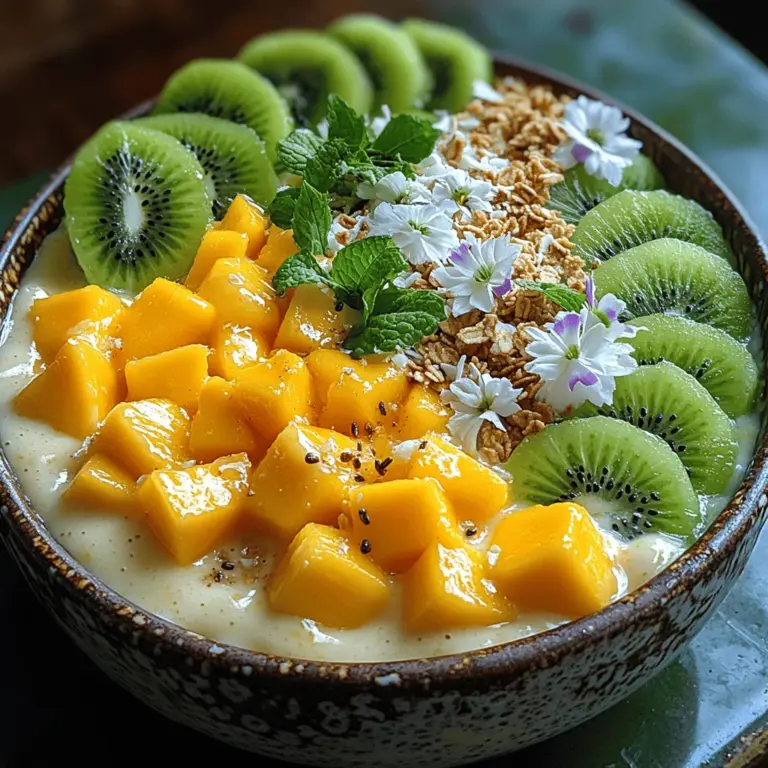 In recent years, smoothie bowls have surged in popularity, becoming a staple for health enthusiasts and foodies alike. These vibrant, nutrient-packed dishes offer a delicious and visually appealing way to enjoy fruits, vegetables, and other wholesome ingredients. Smoothie bowls are not only perfect for breakfast but also serve as a refreshing snack or dessert option. Among the myriad of smoothie bowl recipes available, the Tropical Bliss Mango Kiwi Smoothie Bowl stands out as a refreshing and nutritious choice that captures the essence of summer in every bite.