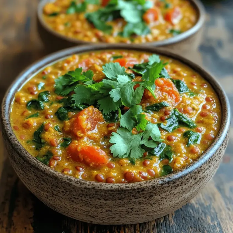 Lentil spinach dhal is a comforting dish that brings warmth and nourishment to the table. This vibrant and flavorful recipe is not only a staple in many South Asian households but also has gained popularity among health-conscious eaters worldwide. Dhal, often referred to as daal, dal, or dahl, is a term used in Indian cuisine to describe lentils that are cooked down to a creamy consistency. This particular version, incorporating lentils and fresh spinach, is nutritious, satisfying, and simple to prepare, making it an ideal choice for a weeknight dinner or meal prep.