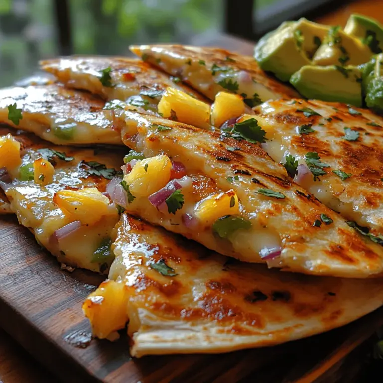 If you’re looking to spice up your dinner routine with a dish that is both vibrant and satisfying, look no further than Zingy Pineapple Salsa Quesadillas. This delightful recipe combines the sweetness of fresh pineapple with the savory richness of melted cheese and the comforting crunch of a perfectly grilled tortilla. The result is not just a meal but a burst of tropical flavor that transports your taste buds to a sunny beachside fiesta.