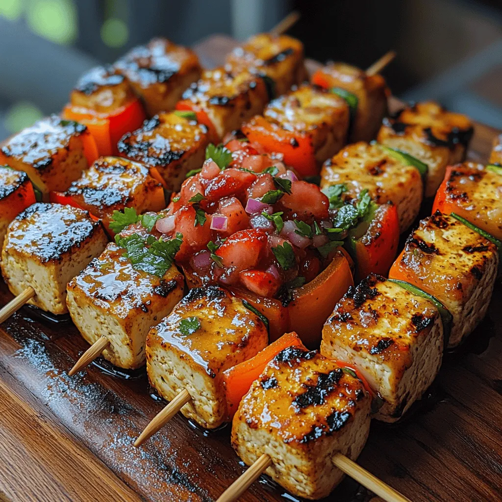 Skewers have long been celebrated as a versatile culinary delight, perfect for a variety of occasions from backyard barbecues to elegant dinner parties. Their appeal lies not only in their aesthetic presentation but also in their ability to combine diverse flavors and textures in a single bite. Today, we’re diving into a refreshing and nutritious recipe: Tofu Skewers with Strawberry Salsa. This unique dish marries the savory, grilled goodness of tofu with the bright, sweet notes of fresh strawberry salsa, creating a delightful harmony of flavors that’s both satisfying and health-conscious.