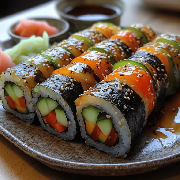 Creating delicious Rainbow Veggie Sushi Rolls starts with the selection of fresh, high-quality ingredients. The beauty of this dish lies in its colorful array of vegetables, which not only enhances its visual appeal but also contributes to a variety of flavors and textures.