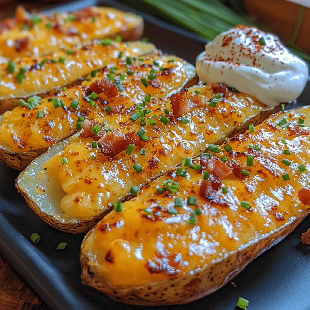 Crispy Garlic Potato Skins are more than just a simple appetizer; they are a perfect blend of comfort food and gourmet flair. The dish features beautifully roasted potato skins that are transformed into crispy vessels for a delightful filling of garlic, cheese, and an array of seasonings. Whether served at a gathering, during a game day celebration, or enjoyed as a cozy snack during a movie night, these potato skins are sure to impress.