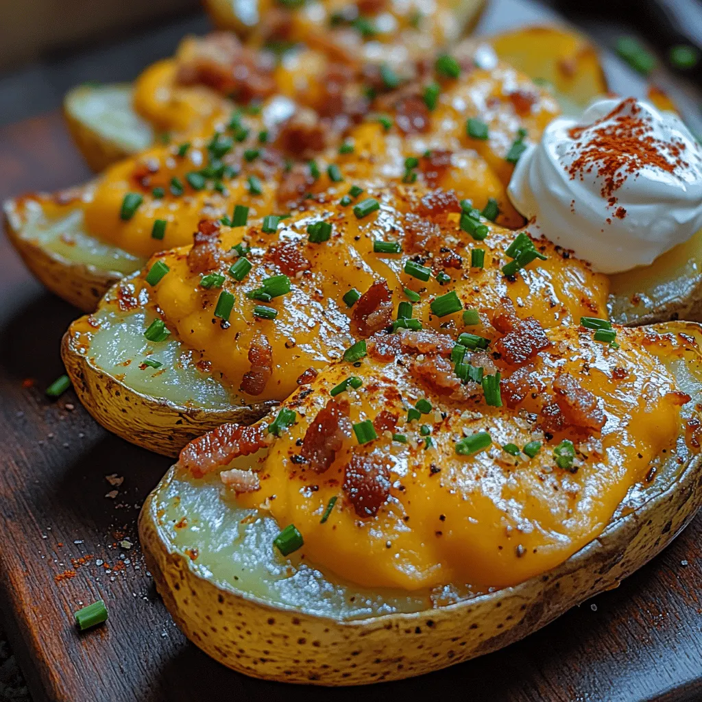 Crispy Garlic Potato Skins are more than just a simple appetizer; they are a perfect blend of comfort food and gourmet flair. The dish features beautifully roasted potato skins that are transformed into crispy vessels for a delightful filling of garlic, cheese, and an array of seasonings. Whether served at a gathering, during a game day celebration, or enjoyed as a cozy snack during a movie night, these potato skins are sure to impress.