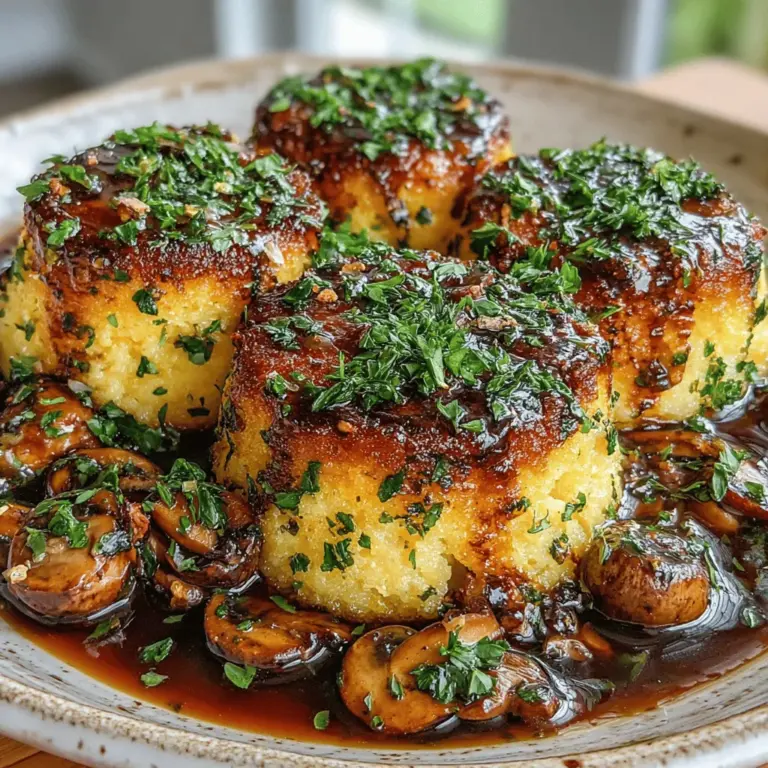 As the temperatures drop and the leaves begin to change, there's nothing quite as comforting as a hearty meal that warms both the body and soul. Golden Polenta Cakes with Savory Mushroom Gravy perfectly embodies this sentiment. This dish combines the creamy, rich texture of polenta with the umami depth of a savory mushroom gravy, creating a satisfying experience that is both filling and flavorful. Its appeal lies not only in its comforting nature but also in its versatility—perfect as a main course or a side, it's a dish that can easily adapt to various dietary preferences.