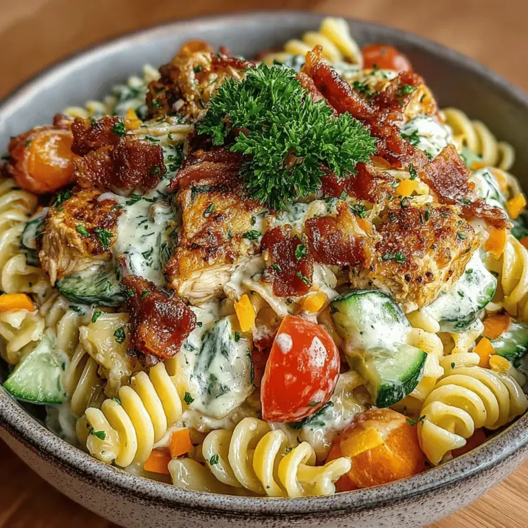 In the world of culinary delights, few dishes capture the essence of comfort and refreshment quite like a chilled pasta salad. Our featured recipe, Cold Chicken Bacon Ranch Pasta, is not only a feast for the eyes but also a flavor-packed meal perfect for warm days, family gatherings, or potlucks. This delightful dish combines the savory notes of chicken and bacon with the creamy tang of ranch dressing, making it an irresistible option for those seeking a satisfying yet light meal. This article will guide you through the process of creating this delectable dish while highlighting its ingredients, preparation steps, and the reasons it has become a favorite for many.