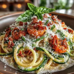 In the contemporary culinary landscape, where health-conscious eating trends dominate, zucchini noodles—affectionately known as "zoodles"—have emerged as a popular low-carb substitute for traditional pasta. This shift towards lighter, vegetable-based dishes has made zoodles not only a staple for those seeking to reduce carbohydrate intake but also a favorite among food enthusiasts looking to embrace a fresh and nutritious dining experience. Among the myriad of recipes that utilize zoodles, Creamy Ricotta and Sun-Dried Tomato Zoodles stands out as a deliciously satisfying option that beautifully combines flavors and textures.