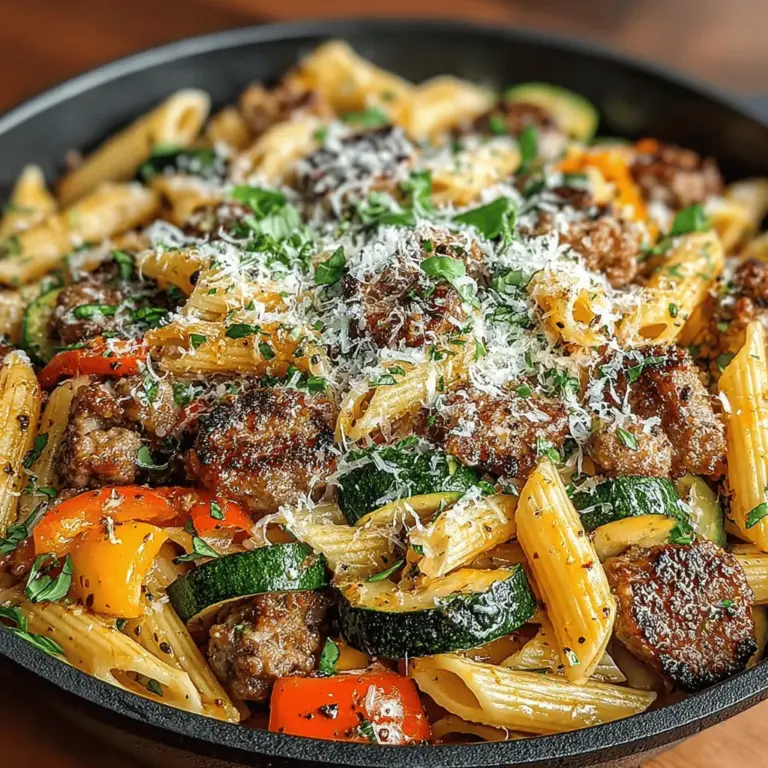 In the realm of comfort food, few dishes can rival the satisfaction of a creamy pasta skillet adorned with savory sausage and vibrant vegetables. The Creamy Sausage & Pepper Pasta Skillet offers a delightful culinary experience that combines rich flavors with the ease of a one-pan meal. This dish is not only a feast for the eyes but also a harmonious blend of textures and tastes that is sure to please the whole family. With its luscious, creamy sauce and hearty ingredients, it can be prepared in just 30 minutes, making it a perfect choice for busy weeknights or casual gatherings.