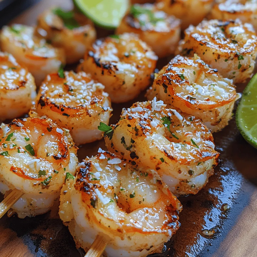 Tropical Coconut Lime Shrimp Skewers are the epitome of summer dining, combining the vibrant flavors of the tropics with the succulent taste of perfectly grilled shrimp. This dish is not only a feast for the taste buds but also a visual delight, making it an ideal centerpiece for summer barbecues, family gatherings, and beachside picnics. The juicy shrimp, marinated in a zesty coconut and lime mix, are skewered and grilled to perfection, capturing the essence of a tropical getaway with every bite.
