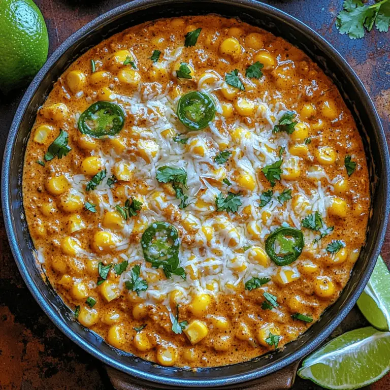 The Creamy Jalapeño Corn Skillet is a versatile dish that can shine as either a main course or a delightful side. When serving it as a main dish, consider pairing it with protein-rich foods such as grilled chicken, steak, or fish. The creamy, spicy nature of the corn skillet complements the smoky flavors of grilled meats beautifully, making for a satisfying and hearty meal.