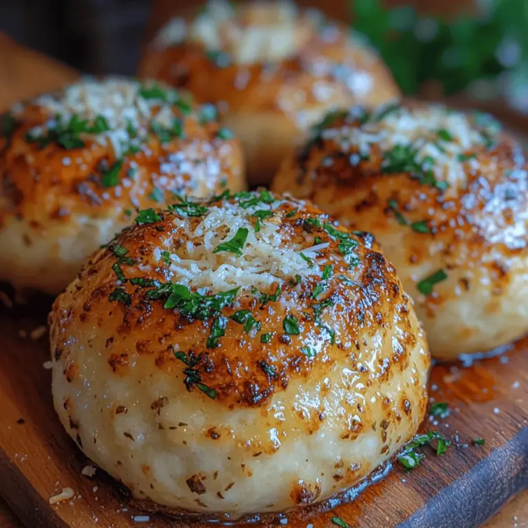 Golden Garlic Parmesan Pull-Apart bread is more than just a dish; it's a delightful experience that brings people together. This enticing recipe combines the rich flavors of garlic and parmesan with soft, warm bread that literally pulls apart, creating a fun and interactive way to enjoy a meal or snack. Whether served as an appetizer, alongside a hearty soup, or just enjoyed on its own, this pull-apart bread is a crowd-pleaser that never fails to impress.