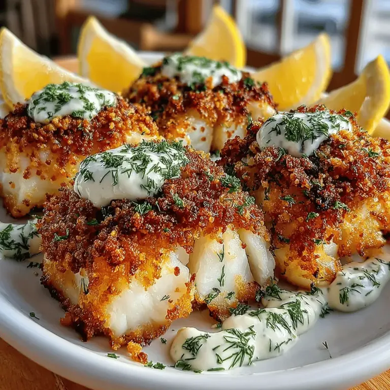 Discover the perfect balance of crispy texture and savory flavor with this Crispy Panko Baked Cod recipe. This dish stands out as a fantastic option for both weeknight dinners and special occasions. Not only is it easy to prepare, but it is also packed with nutrients, making it a wholesome choice for health-conscious individuals and families alike. The tender cod fillets are coated in a crunchy panko breadcrumb mixture, offering a delightful contrast in texture that is sure to impress your taste buds. Paired with a refreshing herb sauce, this recipe elevates the humble cod into a gourmet experience.