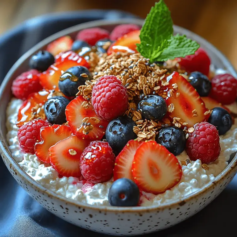 In today's health-conscious world, finding meals that are both nutritious and delicious can sometimes feel like a challenge. However, the Berry Bliss Cottage Cheese Bowl offers a perfect solution, combining the rich creaminess of cottage cheese with the vibrant, refreshing flavors of fresh berries. This delightful dish is not only easy to prepare, but it also serves as a versatile option for breakfast, a midday snack, or even a light dessert. As we explore this recipe, you will discover how it not only satisfies your cravings but also packs a nutritional punch that benefits your overall well-being.