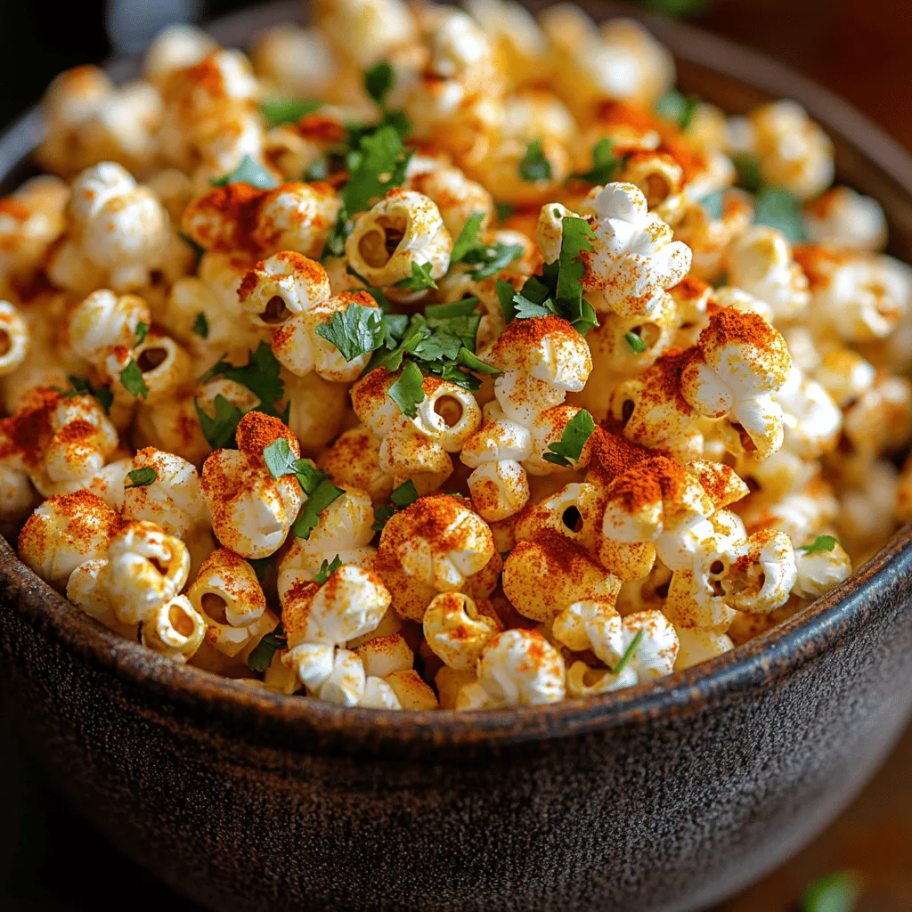 Popcorn is a beloved snack that has transcended from humble beginnings in movie theaters to a versatile treat enjoyed at parties, gatherings, or simply during a cozy night in. Among the myriad of flavors that have emerged over the years, <strong>Crunchy Chili Lime Popcorn</strong> stands out for its bold and vibrant taste. This delightful snack combines the heat of chili with the zesty brightness of lime, creating a flavor explosion that will tantalize your taste buds and keep you coming back for more.” /></p>
</p>
<h3>Adjusting Flavor Profiles</h3>
</p>
<p>Creating the perfect balance of flavors in your Crunchy Chili Lime Popcorn is essential for achieving that delightful burst of taste with every bite. The combination of chili heat, zesty lime, and a touch of salt must be adjusted according to your preference.</p>
</p>
<h4>Tips for Balancing Acidity, Sweetness, and Saltiness</h4>
</p>
<p>1. <strong>Start with the Base Seasoning</strong>: Begin with the basic mixture of chili powder, lime zest, and salt. This serves as your foundation, and you can build upon it.</p>
</p>
<p>2. <strong>Acidity from Lime Juice</strong>: The fresh lime juice adds a tangy note that enhances the popcorn’s overall flavor. Start with a small amount and gradually increase until you reach your desired level of acidity.</p>
</p>
<p>3. <strong>Sweetness for Balance</strong>: If you find the flavors too sharp, consider adding a hint of sweetness. A pinch of sugar or a drizzle of honey can help mellow the heat and acidity, creating a well-rounded flavor profile.</p>
</p>
<p>4. <strong>Tasting and Adjusting</strong>: As you mix the seasonings, taste your popcorn while it’s still warm. Warm popcorn absorbs flavors better, allowing you to adjust seasonings more effectively. Remember to mix well after each addition to ensure an even distribution of flavors.</p>
</p>
<h3>Presentation and Serving Suggestions</h3>
</p>
<p>The way you present your Crunchy Chili Lime Popcorn can elevate the experience, making it not just a snack but a visually appealing dish.</p>
</p>
<h4>Plating Techniques</h4>
</p>
<p>1. <strong>Serve in Clear Bowls</strong>: Using clear glass bowls allows the vibrant colors of the popcorn to shine through. This showcases the bright red of the chili powder against the pale yellow of the popcorn.</p>
</p>
<p>2. <strong>Use Cones or Bags</strong>: For a fun twist, serve popcorn in paper cones or small bags. This is perfect for parties and adds a casual, festive feel. You can also tie a piece of twine around the bag for a rustic touch.</p>
</p>
<h4>Creative Ways to Present the Dish</h4>
</p>
<p>1. <strong>Garnish with Fresh Herbs</strong>: Adding a sprinkle of finely chopped cilantro or parsley not only enhances visual appeal but also adds an aromatic element that complements the lime.</p>
</p>
<p>2. <strong>Color Contrast</strong>: Enhance your serving with colorful accents. Consider adding lime wedges on the side or a few slices of fresh chilies for a pop of color.</p>
</p>
<h4>Importance of Garnishing and Color Contrast</h4>
</p>
<p>Garnishing is not just for aesthetics; it adds depth to the dish. The contrast between the bright green of lime and the vibrant red of chili creates a visually stunning dish that entices your guests.</p>
</p>
<h3>Pairing Suggestions</h3>
</p>
<p>Pairing your Crunchy Chili Lime Popcorn with complementary dishes and beverages can enhance the overall culinary experience.</p>
</p>
<h4>Recommended Sides That Complement the Dish</h4>
</p>
<p>1. <strong>Light Salads</strong>: A refreshing cucumber and tomato salad can provide a crisp contrast to the popcorn’s crunch and spice.</p>
</p>
<p>2. <strong>Dips and Spreads</strong>: Serve with a side of cooling avocado dip or a tangy yogurt dip. These will balance the heat and provide a creamy texture.</p>
</p>
<h4>Beverage Pairings to Enhance the Dining Experience</h4>
</p>
<p>1. <strong>Refreshing Drinks</strong>: A cold glass of lemonade or iced tea can counteract the spiciness of the popcorn. For a more sophisticated touch, consider a light lager or a crisp white wine.</p>
</p>
<p>2. <strong>Mocktails</strong>: A virgin mojito made with mint and lime can also be a great non-alcoholic pairing, offering a refreshing counterbalance to your flavorful snack.</p>
</p>
<h3>Nutritional Information</h3>
</p>
<p>Understanding the nutritional profile of your Crunchy Chili Lime Popcorn helps in making informed eating choices and can be beneficial for those tracking their nutritional intake.</p>
</p>
<h4>Breakdown of Nutritional Values Per Serving</h4>
</p>
<p>– <strong>Calories</strong>: Approximately 150-200 calories per serving (based on 3 cups of popcorn with toppings).</p>
<p>– <strong>Carbohydrates</strong>: Around 20-25 grams, primarily from the popcorn itself.</p>
<p>– <strong>Protein</strong>: Roughly 3 grams, making it a light snack option.</p>
<p>– <strong>Fat</strong>: About 5-7 grams, depending on the oil used for popping.</p>
</p>
<h4>Caloric Content and Macronutrient Distribution</h4>
</p>
<p>This popcorn recipe is a great low-calorie snack option, especially when compared to traditional buttered popcorn. The healthy fats from the oil used and the seasoning’s minimal calorie contribution make it a guilt-free indulgence.</p>
</p>
<h4>Health Benefits of Key Ingredients Used in the Recipe</h4>
</p>
<p>– <strong>Popcorn</strong>: A whole grain that is high in fiber, aiding digestion and promoting fullness.</p>
<p>– <strong>Chili Powder</strong>: Contains capsaicin, which may boost metabolism and reduce cravings.</p>
<p>– <strong>Lime</strong>: A source of vitamin C, which supports the immune system and adds antioxidants.</p>
</p>
<h3>Common Variations</h3>
</p>
<p>Exploring variations can cater to dietary preferences and regional tastes, making your Crunchy Chili Lime Popcorn versatile and adaptable.</p>
</p>
<h4>Alternative Ingredients for Dietary Restrictions</h4>
</p>
<p>1. <strong>Oil Substitutes</strong>: For those avoiding certain oils, consider using coconut oil or avocado oil for popping. Both provide unique flavors and health benefits.</p>
</p>
<p>2. <strong>Popcorn Alternatives</strong>: If you’re looking for a gluten-free option, ensure that your popcorn kernels are certified gluten-free. Puffed rice or quinoa can be used as alternatives for a different texture.</p>
</p>
<h4>Vegetarian or Vegan Options</h4>
</p>
<p>This recipe is naturally vegan, but if you want to enhance it with a cheesy flavor, nutritional yeast can be sprinkled on top as a dairy-free option, adding a nutty flavor and extra nutrients.</p>
</p>
<h4>Gluten-Free Adaptations</h4>
</p>
<p>Popcorn is inherently gluten-free, making it a great snack for those with gluten sensitivities. Just ensure any additional seasonings or oils are also gluten-free.</p>
</p>
<h4>Regional Variations and Their Unique Twists on the Recipe</h4>
</p>
<p>1. <strong>Mexican Street Corn Style</strong>: Add a sprinkle of cotija cheese and fresh cilantro for a flavorsome twist reminiscent of elote.</p>
</p>
<p>2. <strong>Asian-Inspired</strong>: Incorporate sesame oil and sprinkle with furikake, a Japanese seasoning blend, for a unique flavor profile.</p>
</p>
<h3>Storing and Reheating</h3>
</p>
<p>Proper storage of your Crunchy Chili Lime Popcorn is crucial for maintaining its crunchiness and flavor.</p>
</p>
<h4>Best Practices for Storing Leftovers</h4>
</p>
<p>1. <strong>Airtight Containers</strong>: Store any leftover popcorn in an airtight container to prevent it from becoming stale.</p>
</p>
<p>2. <strong>Cool Completely</strong>: Allow the popcorn to cool completely before sealing it to avoid moisture buildup.</p>
</p>
<h4>Tips on Refrigeration and Freezing</h4>
</p>
<p>– <strong>Refrigeration</strong>: While popcorn doesn’t need refrigeration, storing it in a cool, dry place is best. Avoid the fridge as it can introduce moisture.</p>
<p>– <strong>Freezing</strong>: If you must freeze, place it in a freezer-safe bag, but note that the texture may change upon thawing.</p>
</p>
<h4>Guidelines for Reheating Without Losing Flavor or Texture</h4>
</p>
<p>Reheating popcorn can be tricky. If you find it has lost its crunch, try placing it in the oven at a low temperature (around 250°F) for a few minutes to restore some of the original crispness.</p>
</p>
<h3>Conclusion</h3>
</p>
<p>The Crunchy Chili Lime Popcorn recipe offers a delightful combination of flavors and textures that appeals to a wide range of palates. This versatile snack is perfect for movie nights, parties, or simply as a light treat during your day. The joy of preparing and sharing this dish with loved ones lies in its simplicity and the personal touches you can add to make it your own. Whether you enjoy it as a spicy snack or a healthier alternative to chips, this recipe highlights the beauty of homemade snacks that are both delicious and satisfying. Embrace the culinary adventure, and enjoy the process of creating a dish that brings people together around the table!</p>
</div>