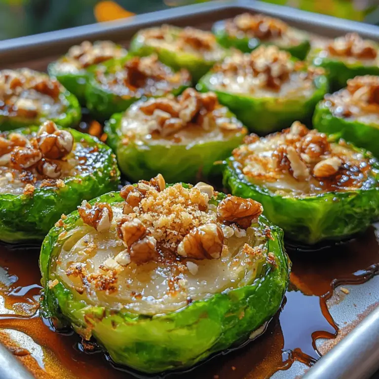 Brussels sprouts, often regarded as a superfood, have made a significant impact in contemporary cuisine. Once relegated to the sidelines of holiday dinners, these small cruciferous vegetables have surged in popularity due to their impressive nutritional profile and versatility. Rich in vitamins C and K, fiber, and antioxidants, Brussels sprouts are not only delicious but also contribute to a healthy diet. This recipe for Crunchy Caramelized Brussels Sprouts Delight showcases these green gems in a way that elevates their natural flavor while providing a satisfying crunch, making them an enticing side dish or a delightful snack.