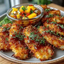 If you're in search of a dish that combines crunch, flavor, and a touch of tropical flair, look no further than Crispy Coconut Chicken with Chili Mango Dip. This dish has gained popularity for its mouthwatering appeal, making it a perfect choice for a variety of occasions, from casual family dinners to vibrant gatherings and parties. The combination of tender chicken coated in a crispy coconut crust, paired with a sweet and spicy mango dip, creates a delightful balance that tantalizes the taste buds.