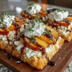 Peach Honey Flatbread is a delightful and refreshing dish that captures the essence of summer with its vibrant flavors and aromatic ingredients. This recipe combines the natural sweetness of ripe peaches with the rich, earthy notes of honey, creating a perfect balance that appeals to both the sweet tooth and those who favor savory fare. Whether served as an appetizer at a gathering, a light lunch, or a unique dessert, Peach Honey Flatbread offers versatility for various occasions. Its easy preparation makes it accessible to both novice cooks and seasoned chefs alike, ensuring that everyone can enjoy this seasonal treat.