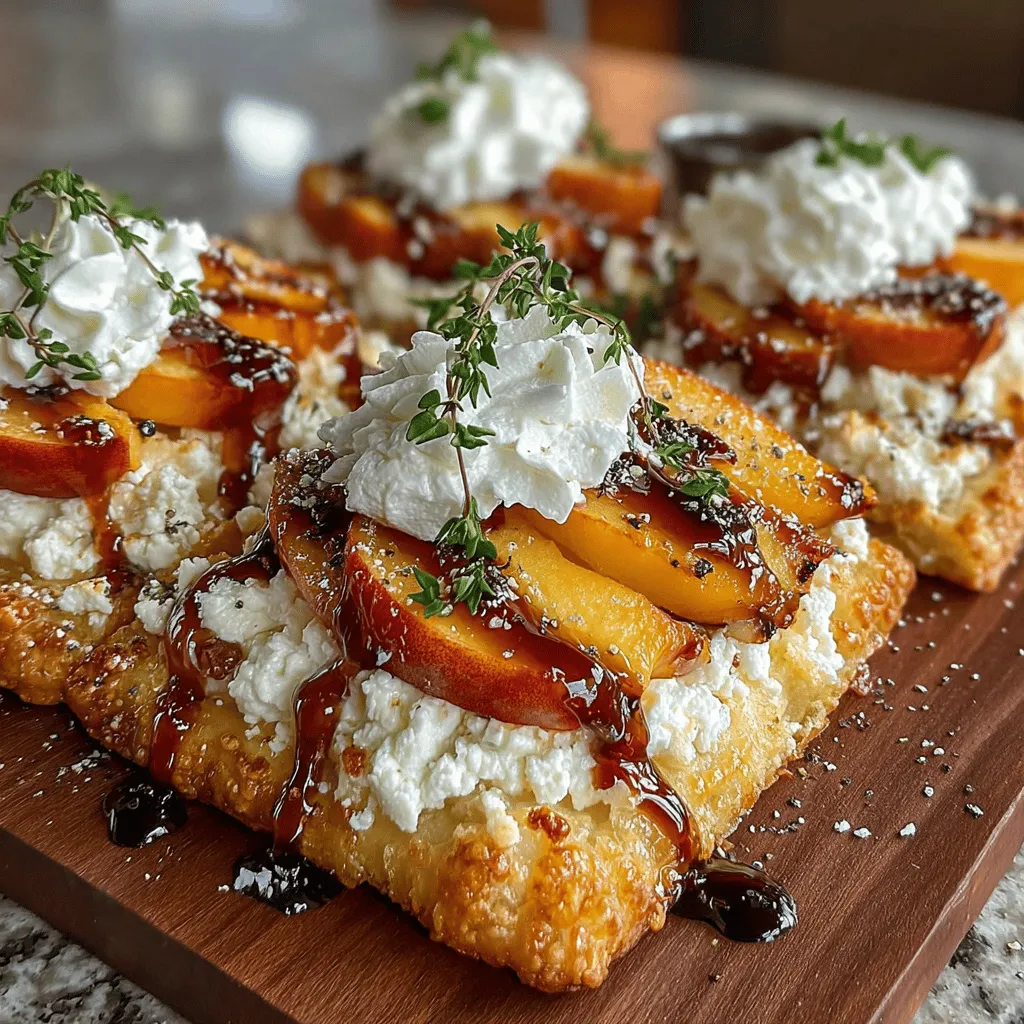 Peach Honey Flatbread is a delightful and refreshing dish that captures the essence of summer with its vibrant flavors and aromatic ingredients. This recipe combines the natural sweetness of ripe peaches with the rich, earthy notes of honey, creating a perfect balance that appeals to both the sweet tooth and those who favor savory fare. Whether served as an appetizer at a gathering, a light lunch, or a unique dessert, Peach Honey Flatbread offers versatility for various occasions. Its easy preparation makes it accessible to both novice cooks and seasoned chefs alike, ensuring that everyone can enjoy this seasonal treat.