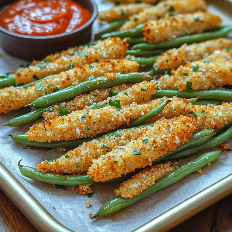 In a world where healthy eating is increasingly prioritized, finding snacks that are both nutritious and satisfying can often feel like a daunting task. Enter Crispy Parmesan Green Bean Fries—a delightful twist on a classic favorite that offers all the crunch and flavor of traditional fries, but with a fraction of the calories and carbs. Combining the vibrant taste of fresh green beans with the savory richness of Parmesan cheese, this recipe not only makes for an irresistible snack but also serves as a fantastic side dish for any meal.