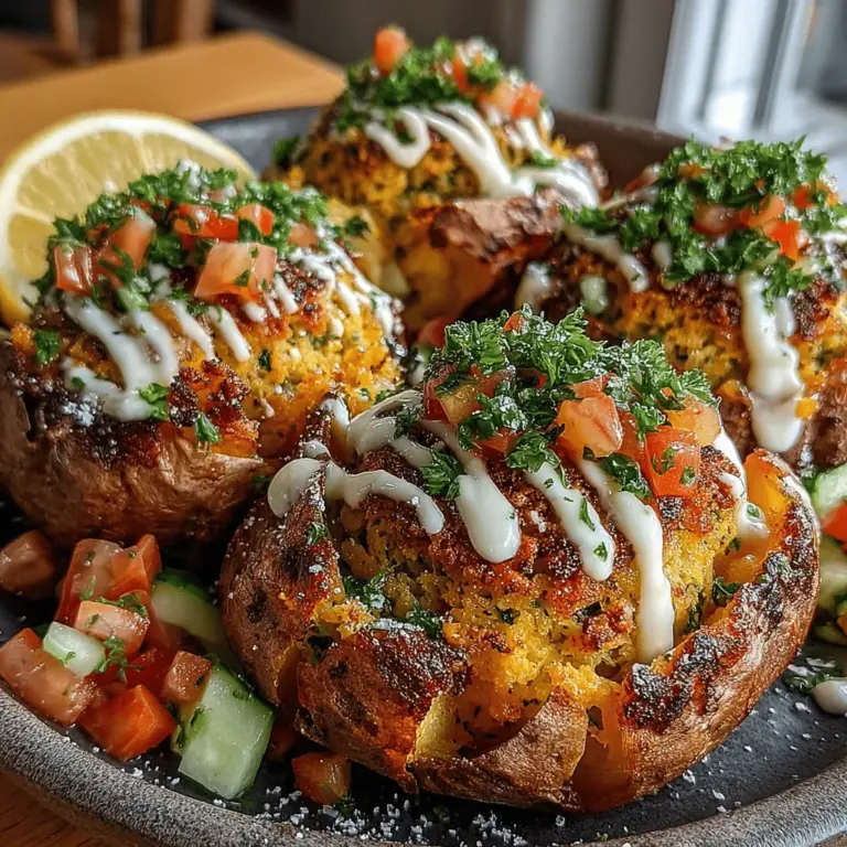 Are you looking for a dish that not only tantalizes your taste buds but also nourishes your body? Look no further than Crispy Falafel Stuffed Sweet Potatoes. This innovative recipe combines the natural sweetness of baked sweet potatoes with the savory crunch of crispy falafel, creating a satisfying meal that is as healthy as it is delicious. Packed with nutrients and bursting with flavor, this dish is perfect for any occasion, whether you're hosting a dinner party or simply craving something wholesome after a long day.