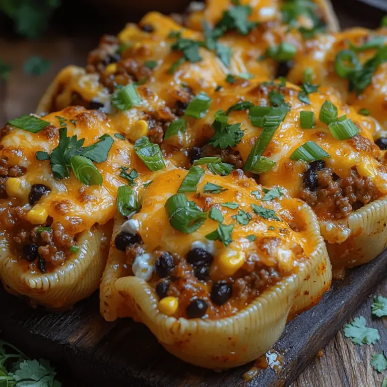 Welcome to the delightful world of Zesty Taco Stuffed Pasta Shells, a recipe that harmoniously marries the comforting essence of Italian cuisine with the bold flavors of Mexican fare. This innovative dish is more than just a meal; it is a culinary experience that tantalizes the taste buds while being incredibly easy to prepare. Whether you're hosting a family dinner or a casual gathering with friends, these taco stuffed pasta shells are a guaranteed crowd-pleaser that will have everyone asking for seconds.