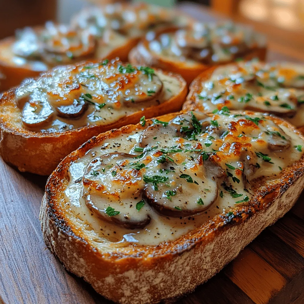 Savory Creamy Garlic Mushroom Toasts are a culinary delight that effortlessly bridges the gap between comfort food and gourmet dining. This dish serves as an exceptional appetizer or a light meal, showcasing the rich, earthy flavors of mushrooms combined with the bold aroma of garlic. Whether you're hosting a casual gathering with friends or preparing an elegant dinner for a special occasion, these toasts provide a versatile option that fits any setting. The recipe is straightforward, yet it delivers a gourmet experience that is sure to impress your guests and tantalize your taste buds.