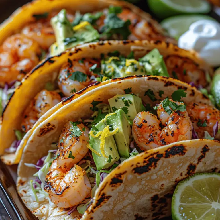 When it comes to preparing a delicious meal that can please a crowd or satisfy a weeknight craving, shrimp tacos are a standout choice. These culinary gems combine the succulent taste of shrimp with vibrant flavors that evoke a sense of freshness and excitement. Among the myriad of taco recipes, Zesty Lemon Garlic Shrimp Tacos shine with their refreshing zest and aromatic appeal. Infused with the bright notes of lemon and the robust flavor of garlic, this dish not only tantalizes the taste buds but also offers a quick and easy option for dinner or casual gatherings.