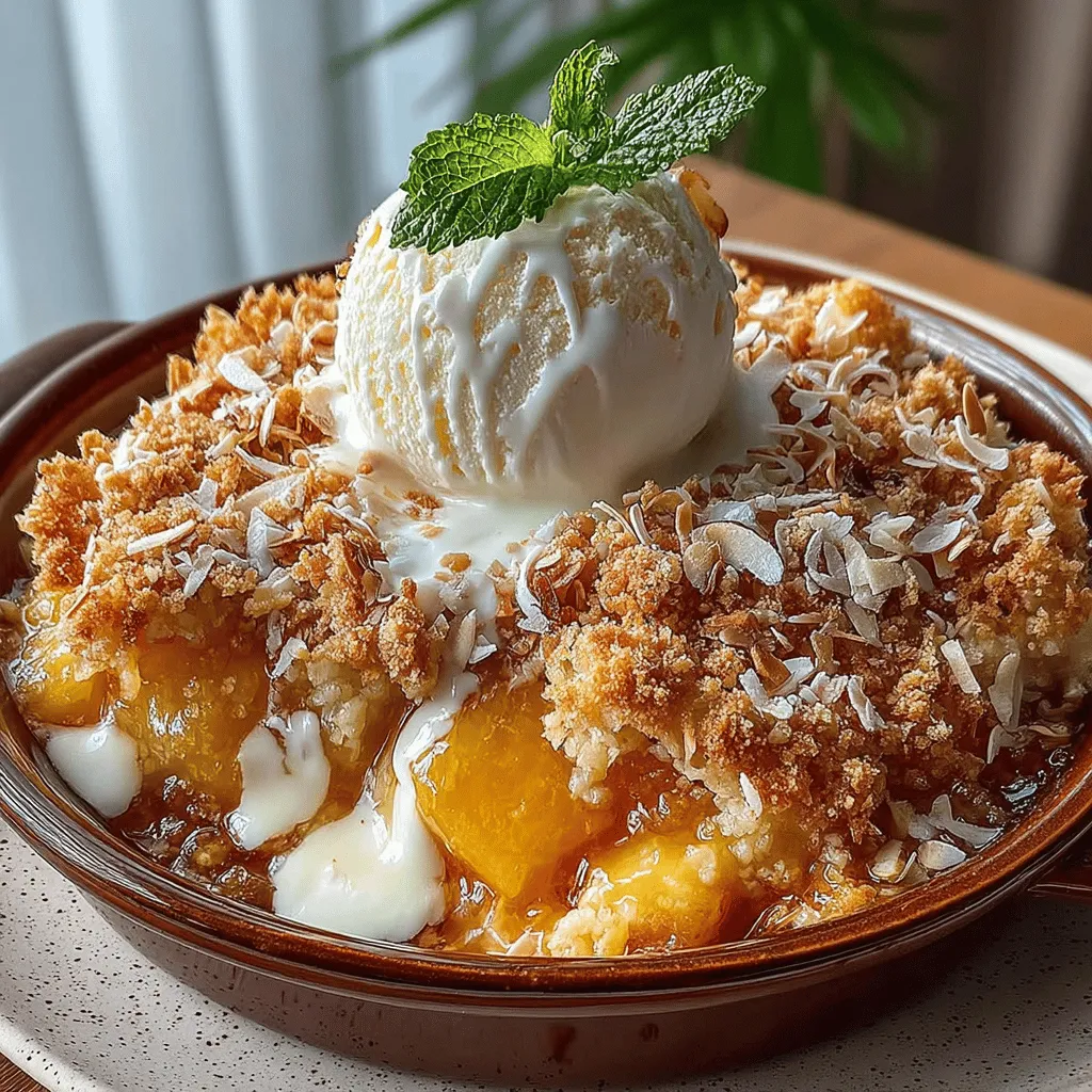 To achieve the ultimate Tropical Paradise Coconut Peach Crisp, it is essential to understand the role of each ingredient. Each component contributes to the overall flavor and texture, ensuring a balanced and satisfying dessert.